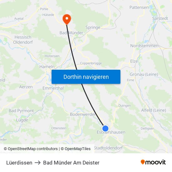 Lüerdissen to Bad Münder Am Deister map