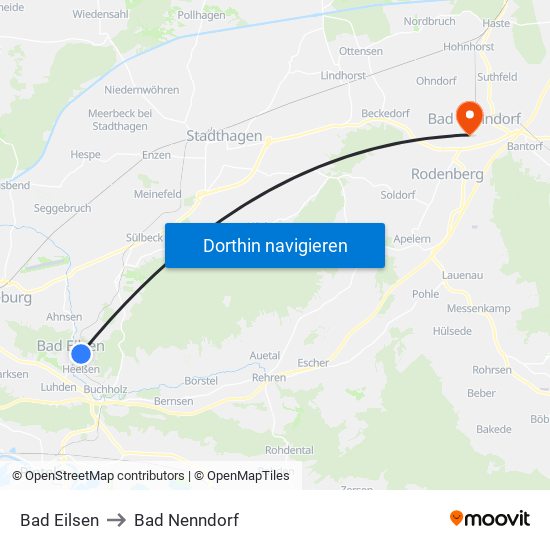 Bad Eilsen to Bad Nenndorf map
