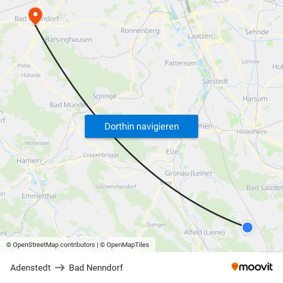 Adenstedt to Bad Nenndorf map