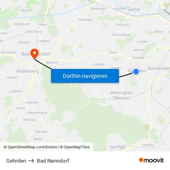Gehrden to Bad Nenndorf map
