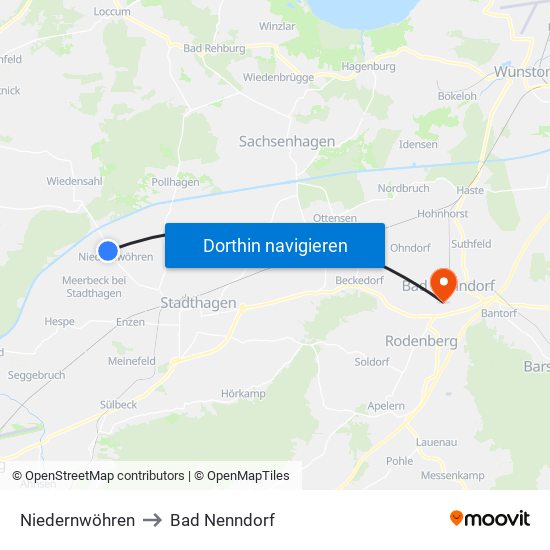 Niedernwöhren to Bad Nenndorf map