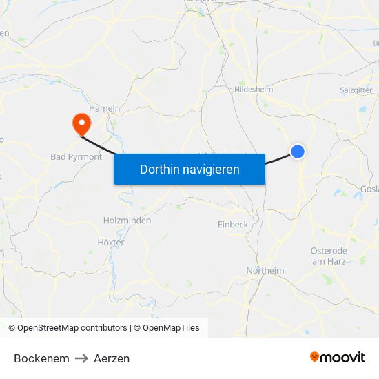 Bockenem to Aerzen map