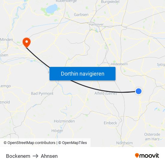 Bockenem to Ahnsen map