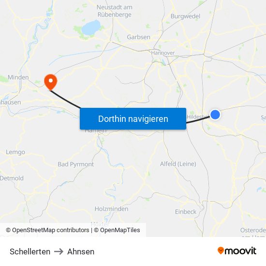 Schellerten to Ahnsen map