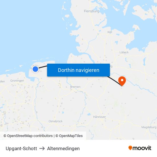 Upgant-Schott to Altenmedingen map