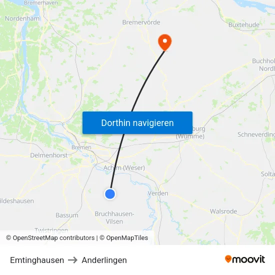 Emtinghausen to Anderlingen map