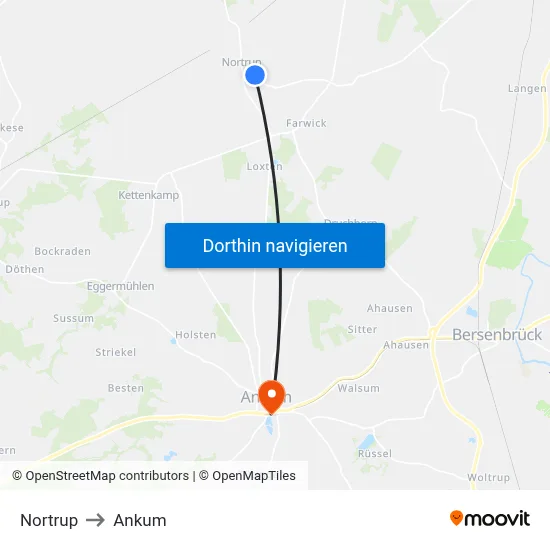 Nortrup to Ankum map