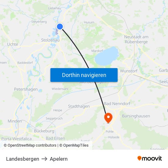 Landesbergen to Apelern map