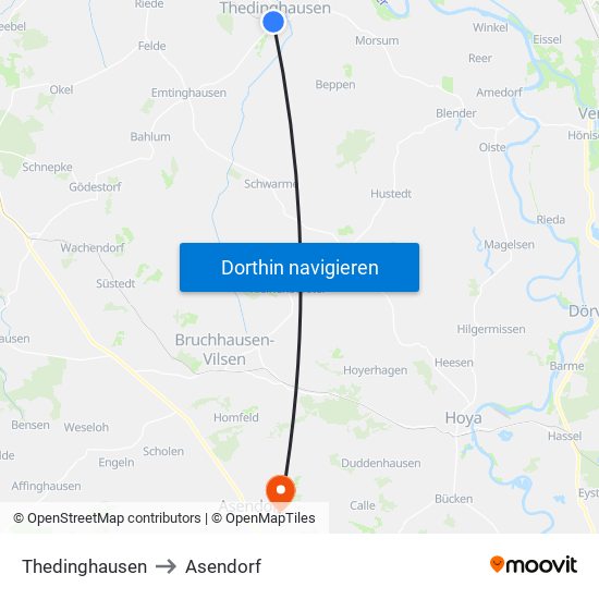 Thedinghausen to Thedinghausen map