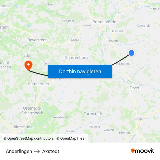 Anderlingen to Axstedt map