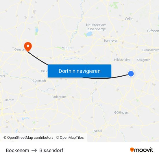 Bockenem to Bissendorf map