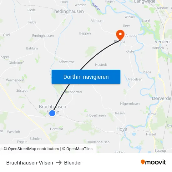 Bruchhausen-Vilsen to Blender map