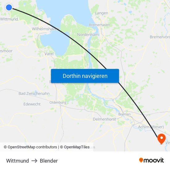 Wittmund to Blender map