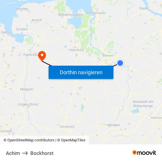 Achim to Bockhorst map