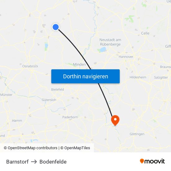 Barnstorf to Bodenfelde map