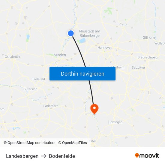 Landesbergen to Bodenfelde map