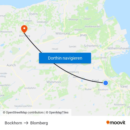 Bockhorn to Blomberg map
