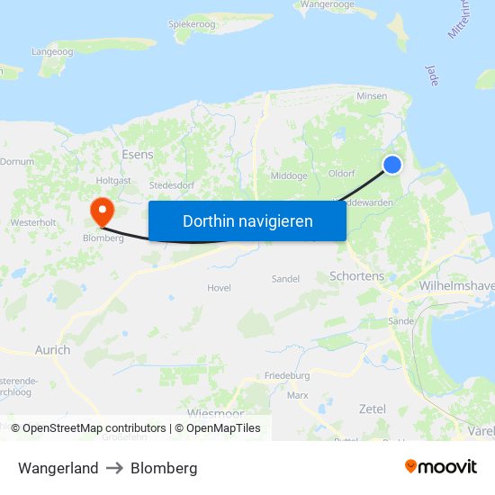 Wangerland to Wangerland map