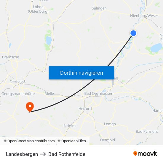 Landesbergen to Bad Rothenfelde map