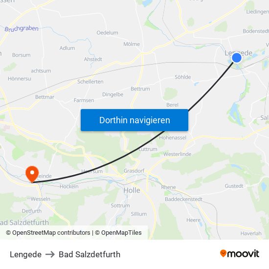 Lengede to Bad Salzdetfurth map