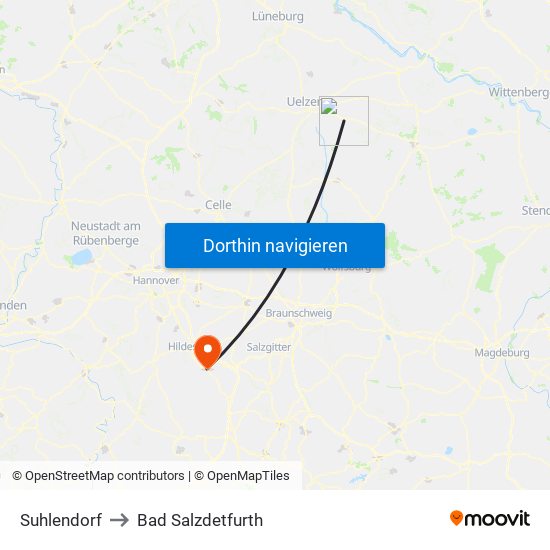 Suhlendorf to Bad Salzdetfurth map