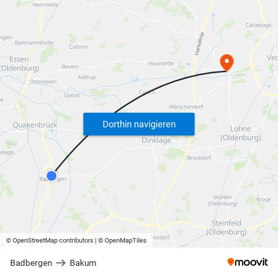 Badbergen to Bakum map