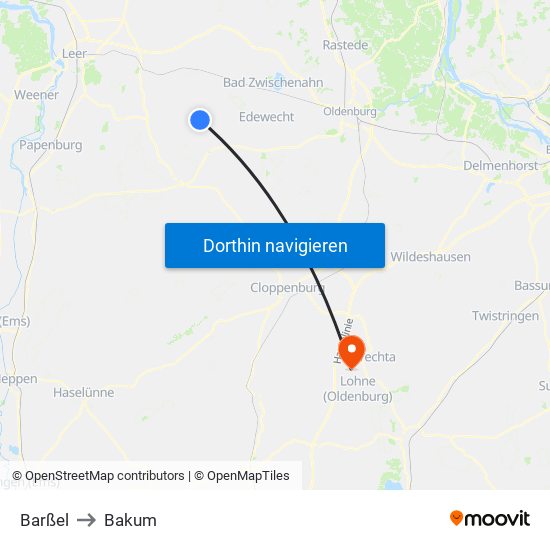 Barßel to Bakum map