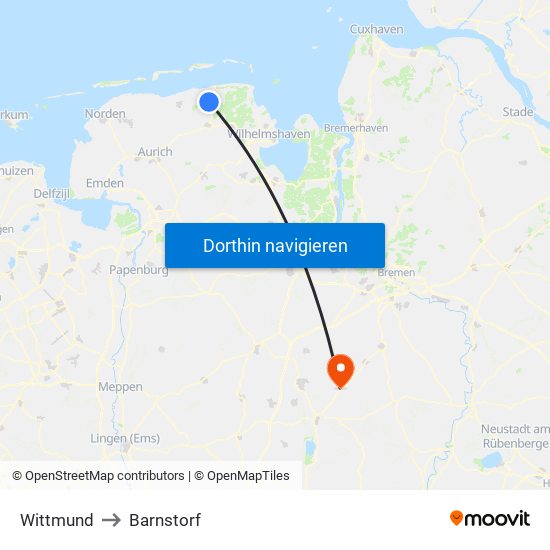 Wittmund to Barnstorf map