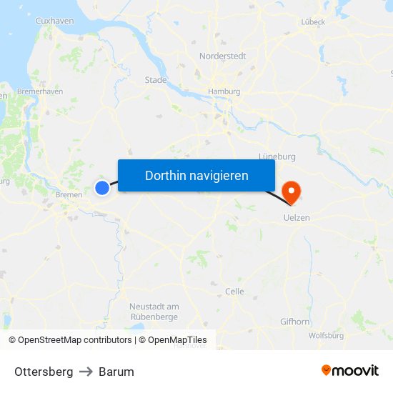 Ottersberg to Barum map