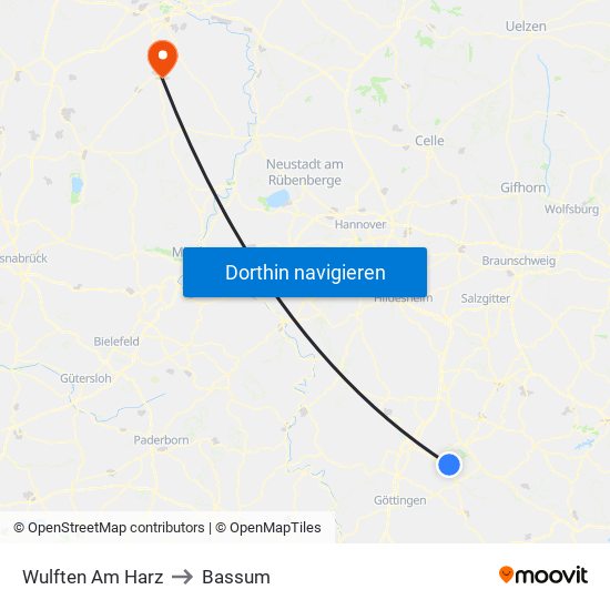 Wulften Am Harz to Bassum map