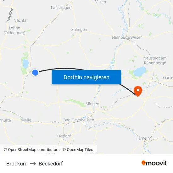Brockum to Beckedorf map