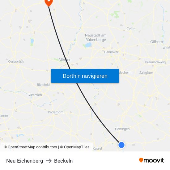 Neu-Eichenberg to Beckeln map