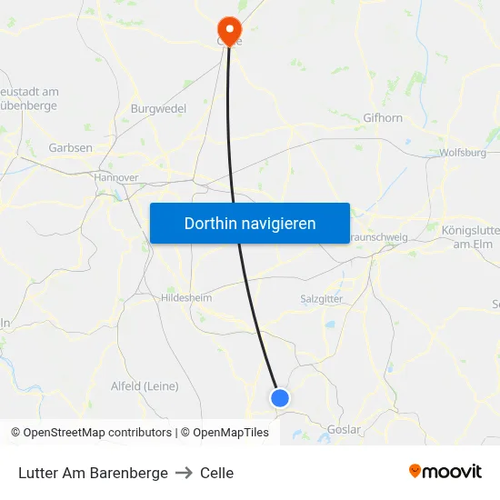 Lutter Am Barenberge to Celle map