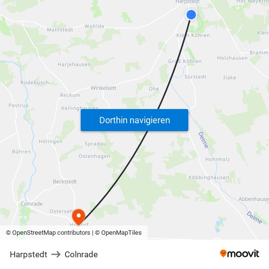 Harpstedt to Colnrade map