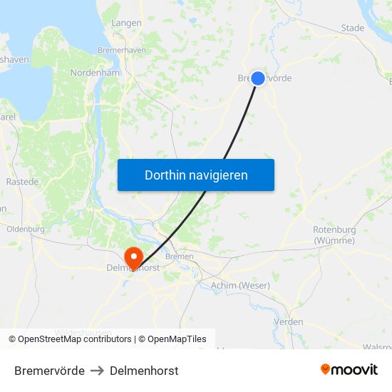 Bremervörde to Delmenhorst map