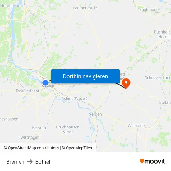 Bremen to Bothel map