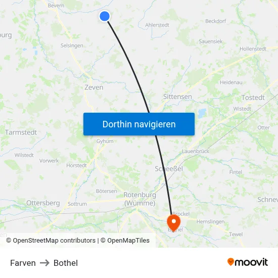 Farven to Bothel map