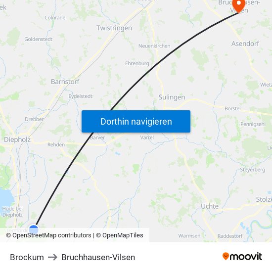 Brockum to Bruchhausen-Vilsen map