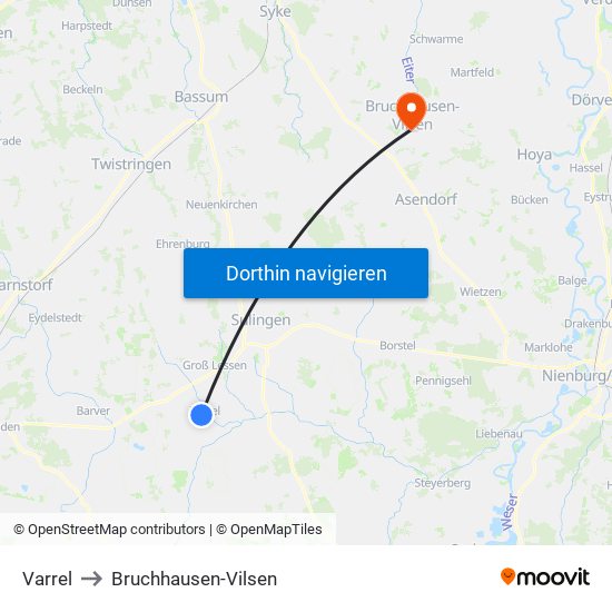 Varrel to Bruchhausen-Vilsen map