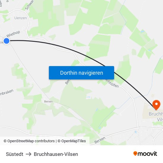 Süstedt to Bruchhausen-Vilsen map