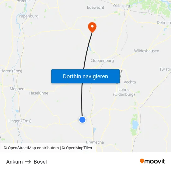 Ankum to Bösel map