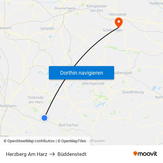 Herzberg Am Harz to Büddenstedt map