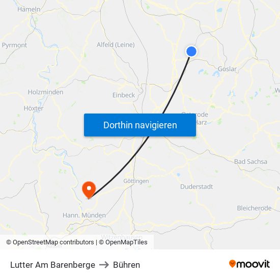 Lutter Am Barenberge to Bühren map