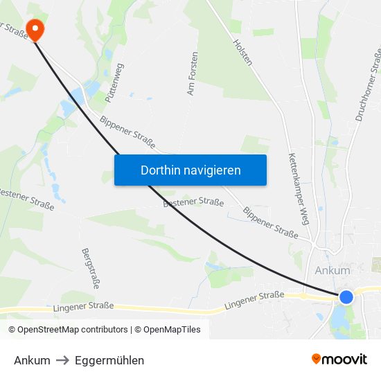 Ankum to Eggermühlen map