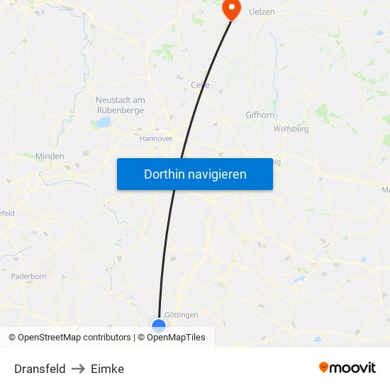 Dransfeld to Eimke map