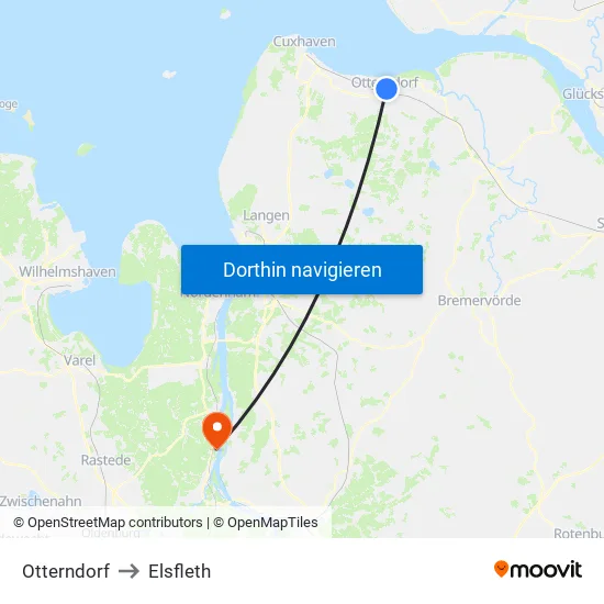 Otterndorf to Elsfleth map