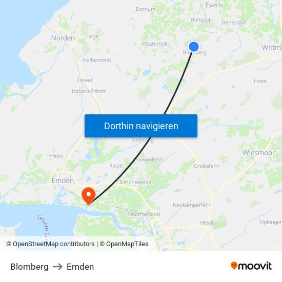 Blomberg to Emden map
