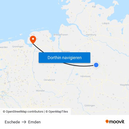 Eschede to Emden map