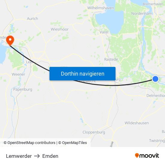 Lemwerder to Emden map