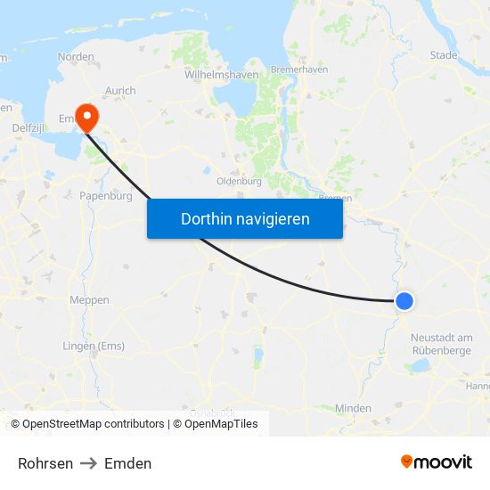 Rohrsen to Emden map